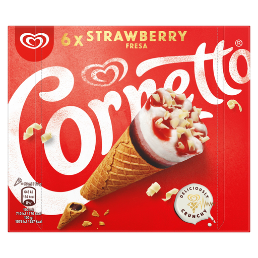Cornetto Ice cream cone Strawberry 6x 90 ml