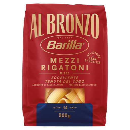 Barilla Al Bronzo Mezzi Rigatoni 500 G
