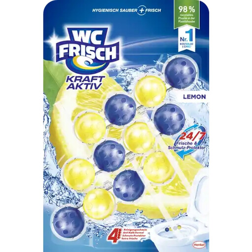 WC Frisch Power-Active Scented Toilet Block Lemon