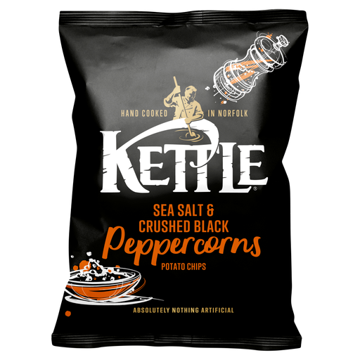 Kettle Sea Salt & Crushed Black Peppercorns 130g bag