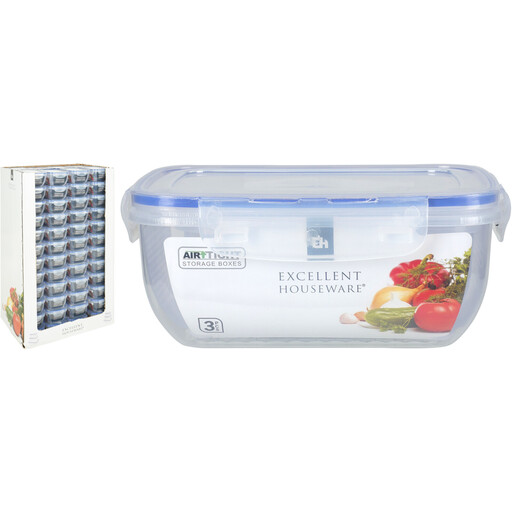 Set of 3 Excellent Houseware Food Containers with blue lids