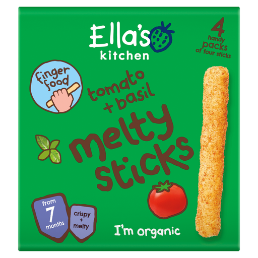 Ella’s Kitchen Tomato + Basil Melty Sticks 7+ Months, four 6g packs