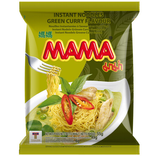 Mama Thai Green Curry Instant Noodles - 55 g