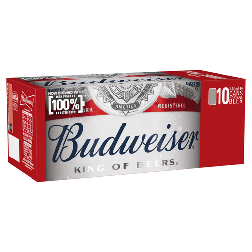 Budweiser Beer Cans 10x440ml