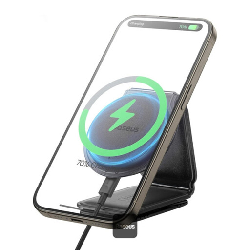 Baseus PrimeTrip C02 Magnetic Car Holder with Wireless Charging Black