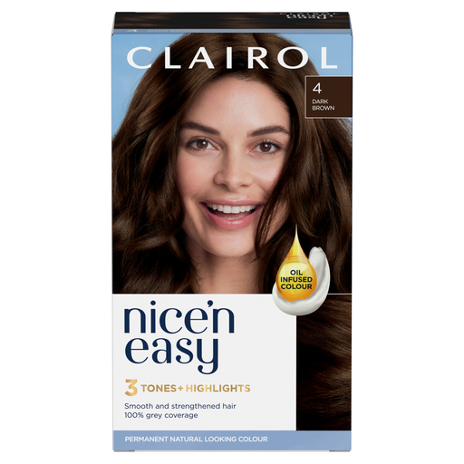 Clairol Nice'n Easy Permanent Hair Dye 4 Dark Brown