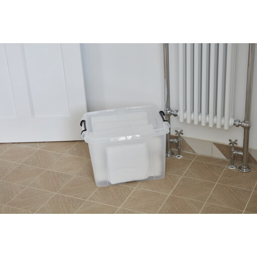 Strata 40L Smart Box with Non-Folding Lid, Clear