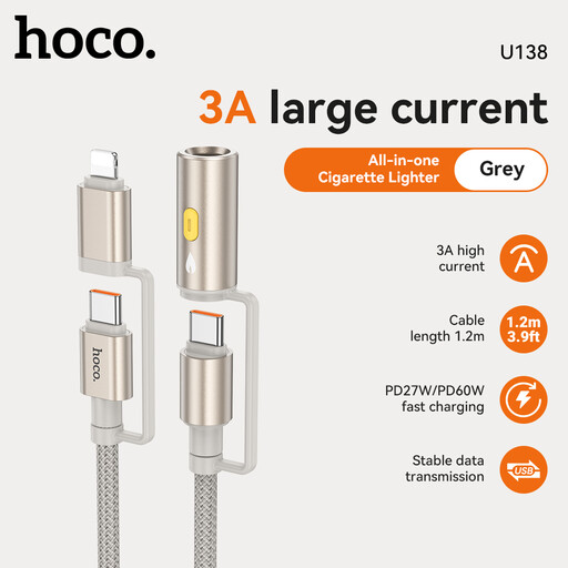 HOCO U138 All-in-One Cable with Cigarette Lighter