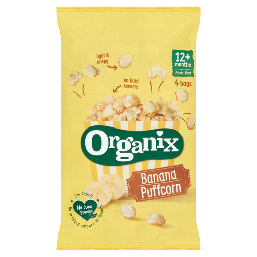 Organix Banana Puffcorn 12+ Months 4×10g