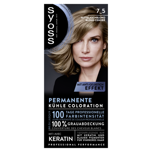 syoss Hair Color 7_5 Medium Ash Blonde 1pcs