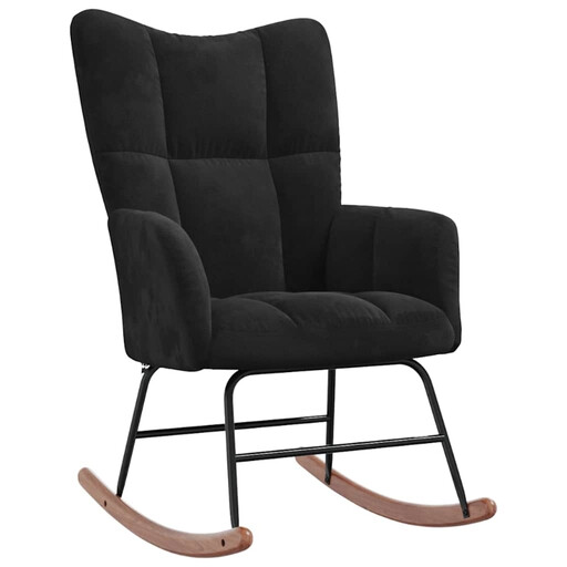 vidaXL Rocking Chair Velvet - Black