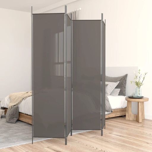 VidaXL 4-Panel Fabric Room Divider - Anthracite