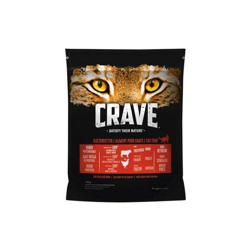 CRAVE Adult Trockenfutter für Katzen mit Rind & Huhn