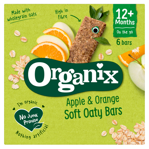 Organix 欧格尼 苹果香橙味燕麦软棒 12 个月以上 6 x 23 克