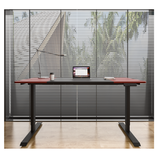 Loctek Ochama X Electric Height Adjustable Desk Frame with Cherry & Black Splicing Table Top