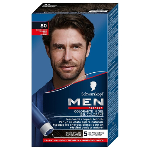 Schwarzkopf Men Perfect Hair Color Natural Black Brown 80 ml