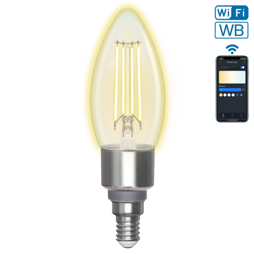Aigostar WiFi WB Smart Filament Bulb C35 E14 (Clear)