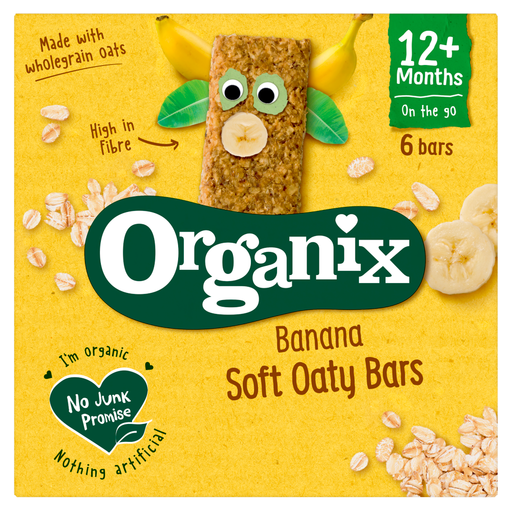 Organix Banana Soft Oaty Bars, 12+ Months, 6 x 23g