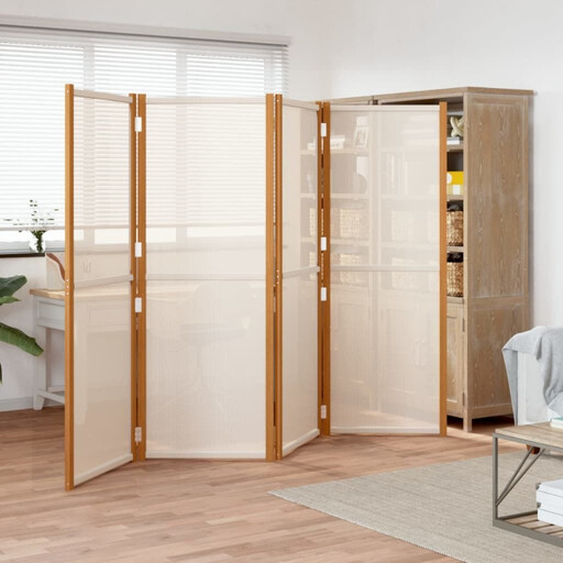 VidaXL 4-Panel Room Divider - Solid Acacia Wood