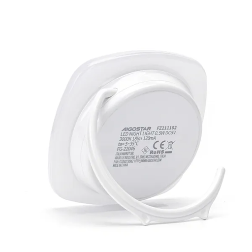 Aigostar LED Night Light with PIR & Light Sensor, Hook/Frameless Design, 3000 K Warm Light, 18 lm