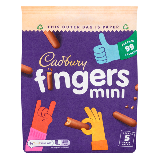 Cadbury Mini Fingers 手指形迷你饼干，96.5 克