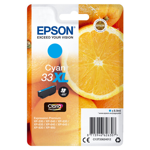 Epson Oranges Singlepack Cyan 33XL Claria Premium Ink