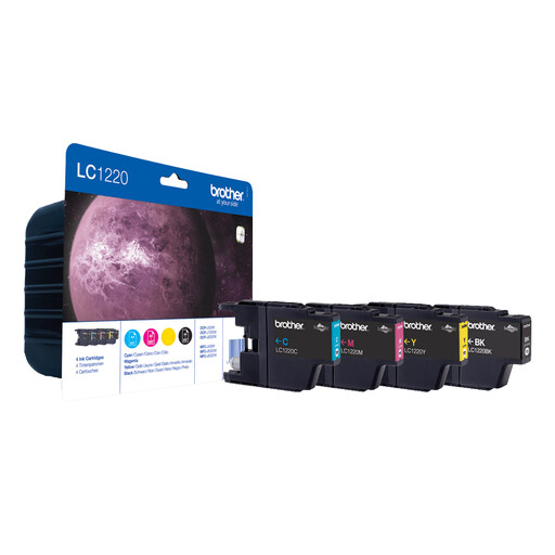 Brother LC1220VALBP Ink Cartridge 4 Pcs Original Black, Cyan, Magenta, Yellow