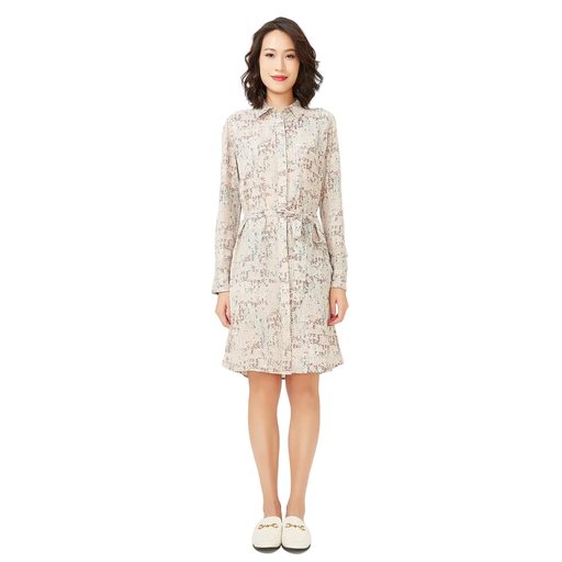 S&J Smart and Joy Light liberty print shirt dress Beige FR 38