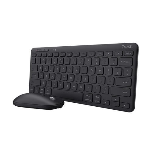 Trust Lyra Keyboard Mouse Included Office RF Wireless + Bluetooth QWERTY English Black