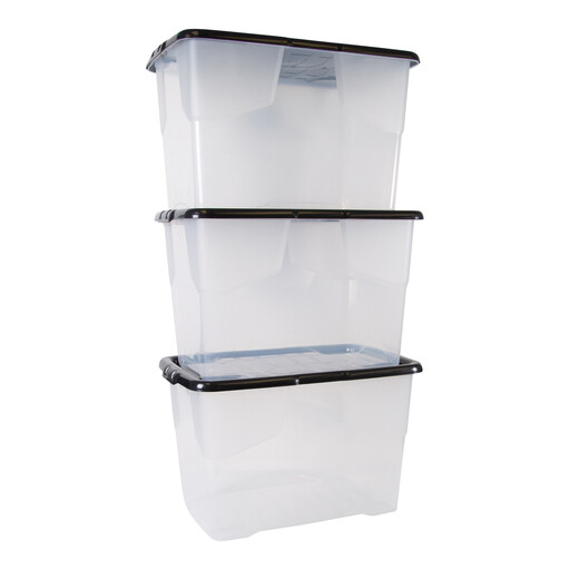 Strata Curve Box with Lid 65L Set of 3