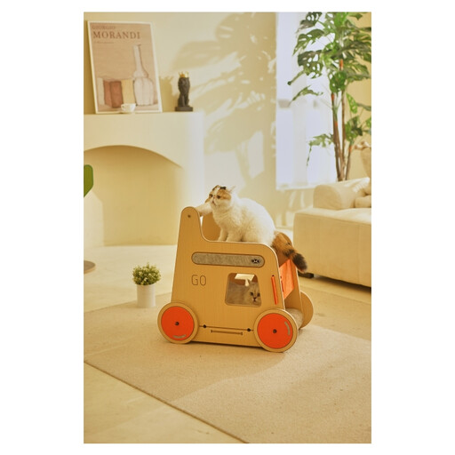Coneko Klettergerüst für Katzen mit Kratzbrett, Trolley-Design