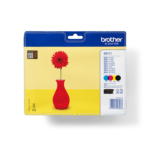 Brother LC121VALBP Ink Cartridge 4 Pcs Original Black, Cyan, Magenta, Yellow
