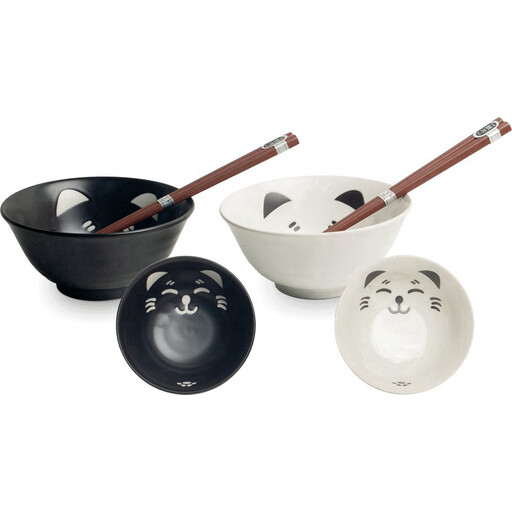 Cat Bowl Black & White Set