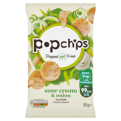 PopChips Sour Cream & Onion, 85g