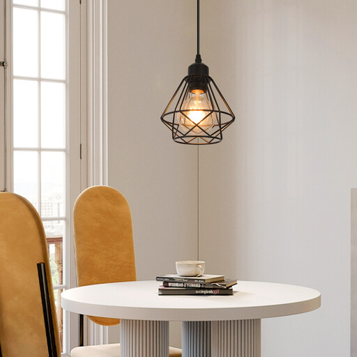 Pheashine Single-arm, single-cord diamond chandelier, black