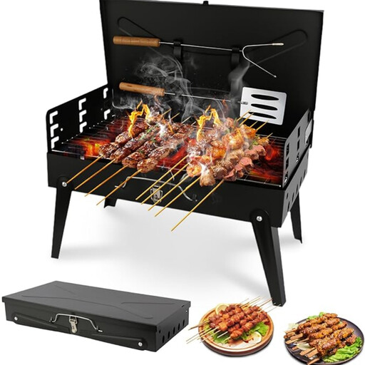 Huacan Outdoor Folding Barbecue Grill with Built-in Toolbox