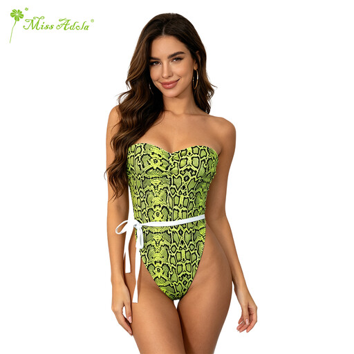 MISSADOLA Beach Swim Holiday Bandeau Swim Top in Green