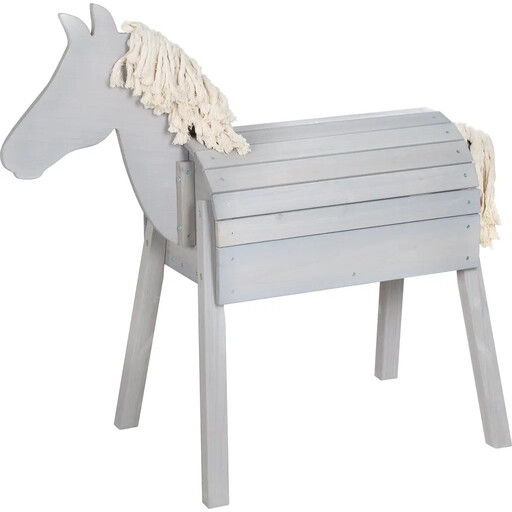 roba Outdoor Steckenpferd - Massivholz Grau