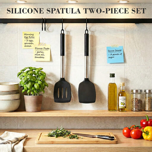 2pk Silicone Kitchen Utensils Set Spatula and Turner