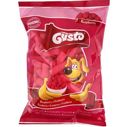 GUSTO CORN PUFFS RASPBERRY 80G