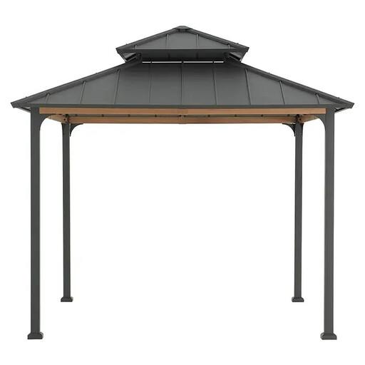 SUNJOY Anthracite Roof Steel Hardtop Gazebo Pasu, 3x3m
