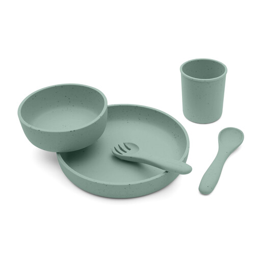 Kikka boo Feeding Set 5-Piece Platinum Silicone Sage