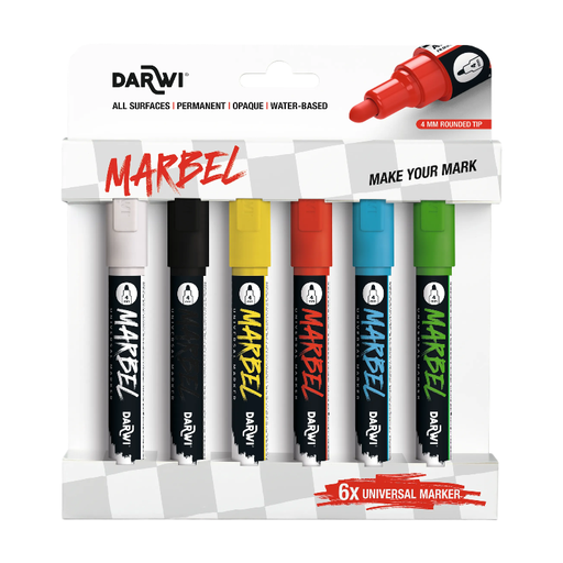 CLAIREFONTAINE Marbel 6-Pack Universal Markers, Primary Assorted