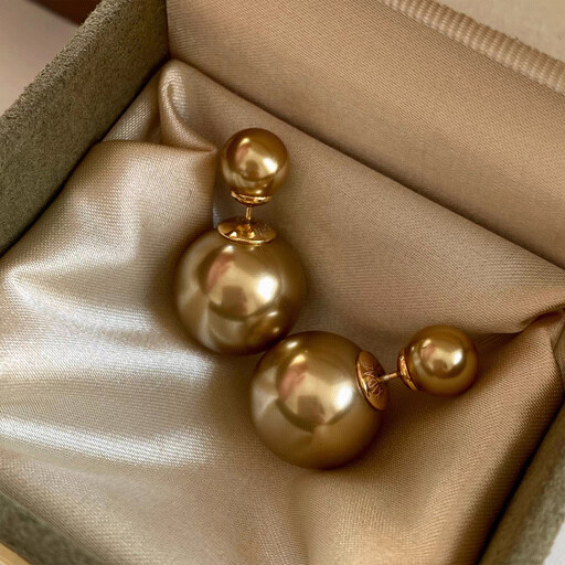 VoxorAI Gold Classic Double Pearl Earrings
