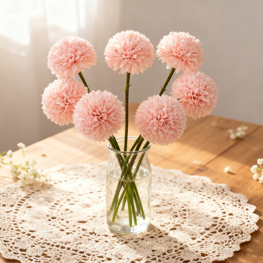 Wei's moment 6Pcs Artificial Hydrangea Decoration Meat Pink