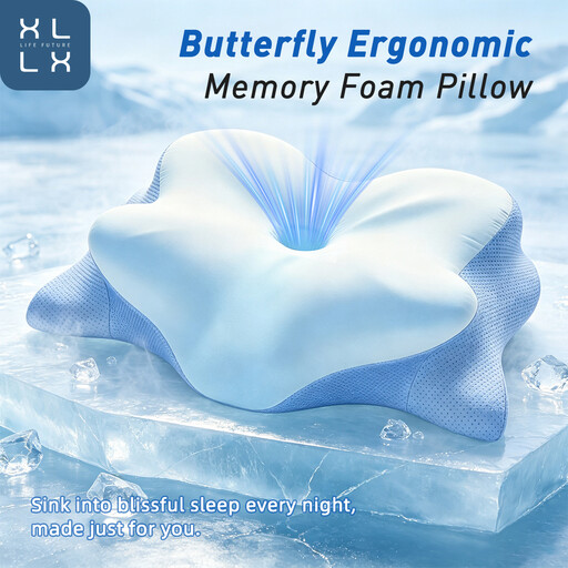 XLLX Memory Foam Pillow, Light blue