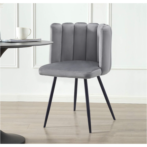 CLIPOP Single Dining Chair Velvet in Grey