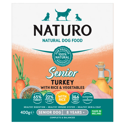 Naturo Natural Pet Food Turkey with Rice and Vegetables Senior Dog