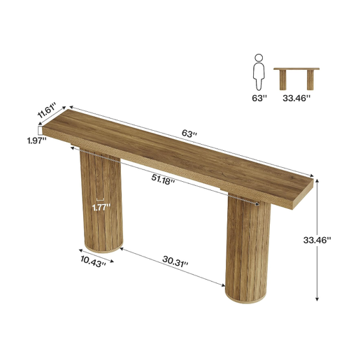 Tribesigns 160 cm extra-long console table with a wood-effect finish
