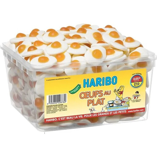 HARIBO Flat Egg Gelified Candy Tub 210 Pieces